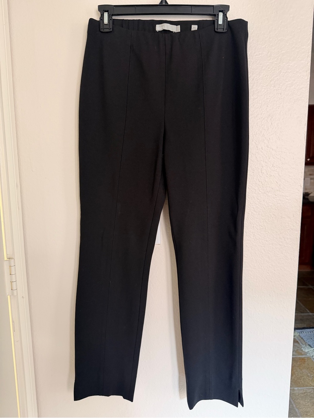 Vince Bobbi High-Rise Stitch-Seam Ponte Legging Black Large